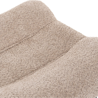 STOOL-FOOTREST BRYM HM9606.08 BEIGE/BROWN BOUCLE FABRIC-BLACK WOODEN LEGS 69X61X41Hcm.