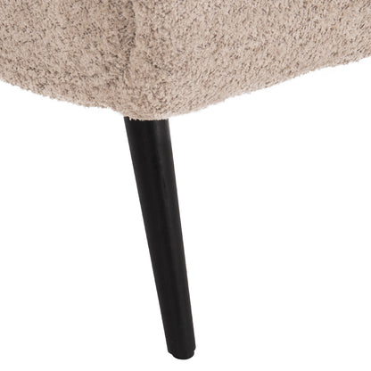 STOOL-FOOTREST BRYM HM9606.08 BEIGE/BROWN BOUCLE FABRIC-BLACK WOODEN LEGS 69X61X41Hcm.