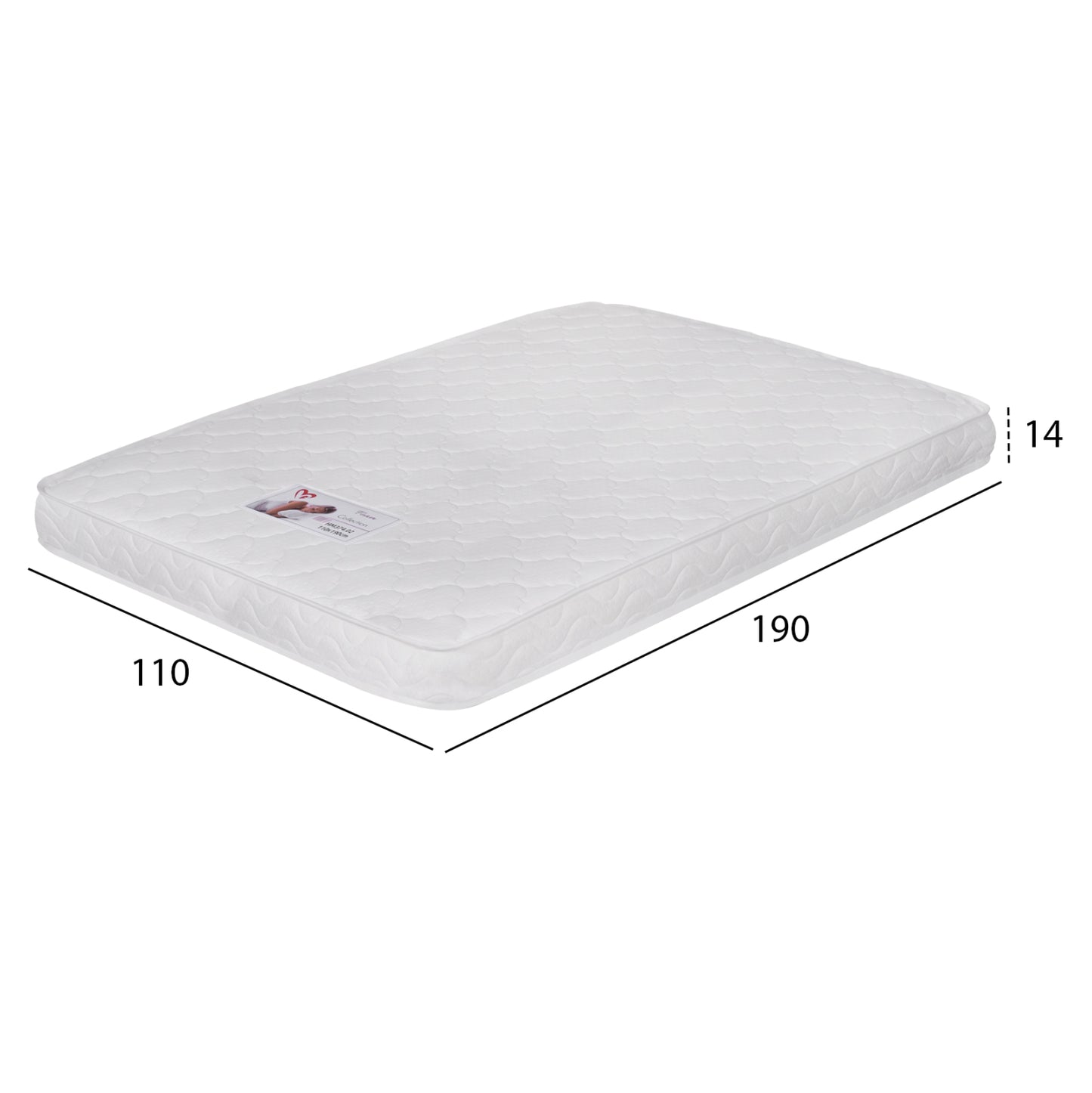 Mattress with Foam 110x190x15H-- HM374.02 (Roll Packing)