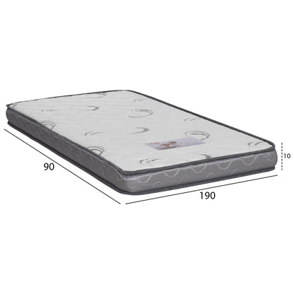 FOAM MATTRESS TRICO HM743 WHITE 90x190x10(thickness)cm.--ROLL-PACKING