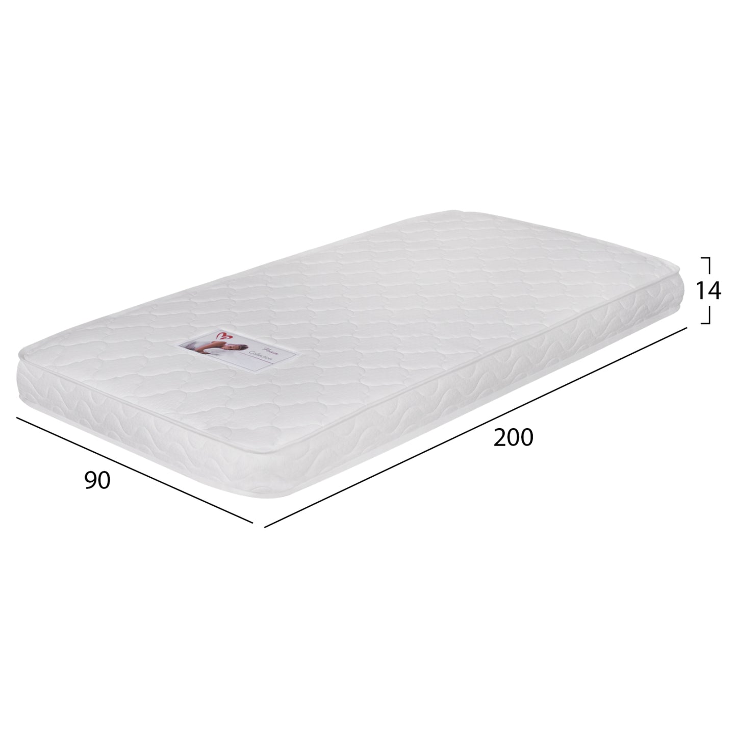 Mattress with Foam 90x200x15H-- HM374.10 (Roll Packing)