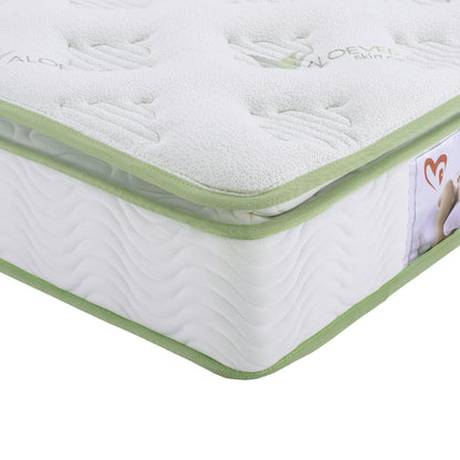 MATTRESS CONTINUOUS SPRING WITH MATTRESS PAD ALOE VERA 110X90 HM372.12 SINGLE SIDED