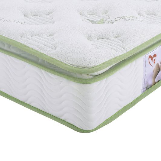 MATTRESS CONTINUOUS SPRING WITH MATTRESS PAD ALOE VERA 110X90 HM372.12 SINGLE SIDED