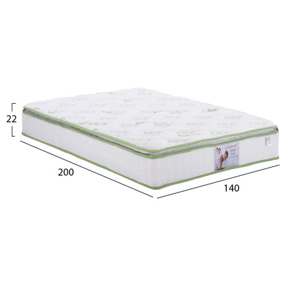 MATTRESS CONTINUOUS SPRING WITH MATTRESS PAD ALOE VERA 140X200 HM372.13 SINGLE SIDE