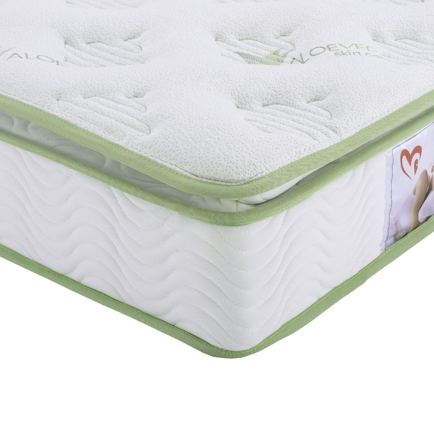 MATTRESS CONTINUOUS SPRING WITH MATTRESS PAD ALOE VERA 90X190 HM372.11 SINGLE SIDE