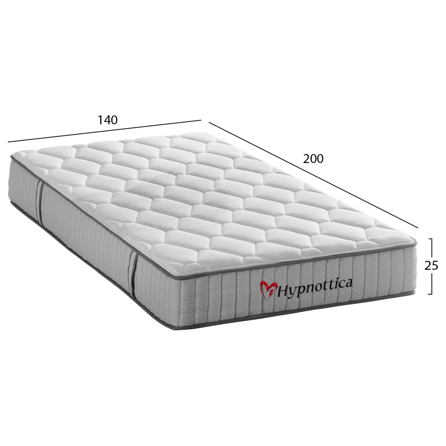 MATTRESS DOUBLE HYPNOTTICA HM748.04 POCKET SPRINGS--WHITE 140x200x25Hcm