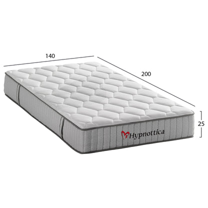 MATTRESS DOUBLE HYPNOTTICA HM748.04 POCKET SPRINGS--WHITE 140x200x25Hcm