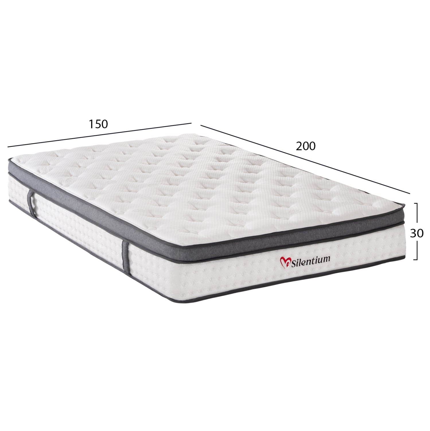 MATTRESS DOUBLE SILENTIUM HM749.05 POCKET SPRINGS--WHITE 150x200x30Hcm