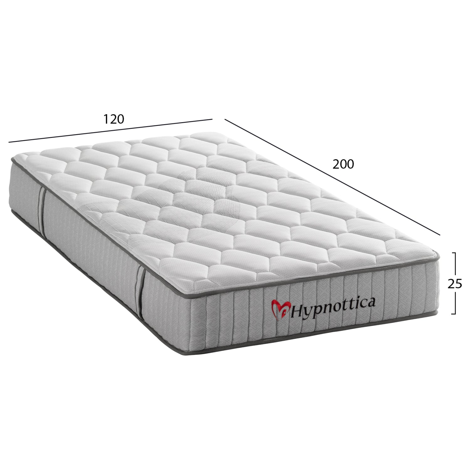 MATTRESS SEMI-DOUBLE HYPNOTTICA HM748.02 POCKET SPRINGS--WHITE 120x200x25Hcm