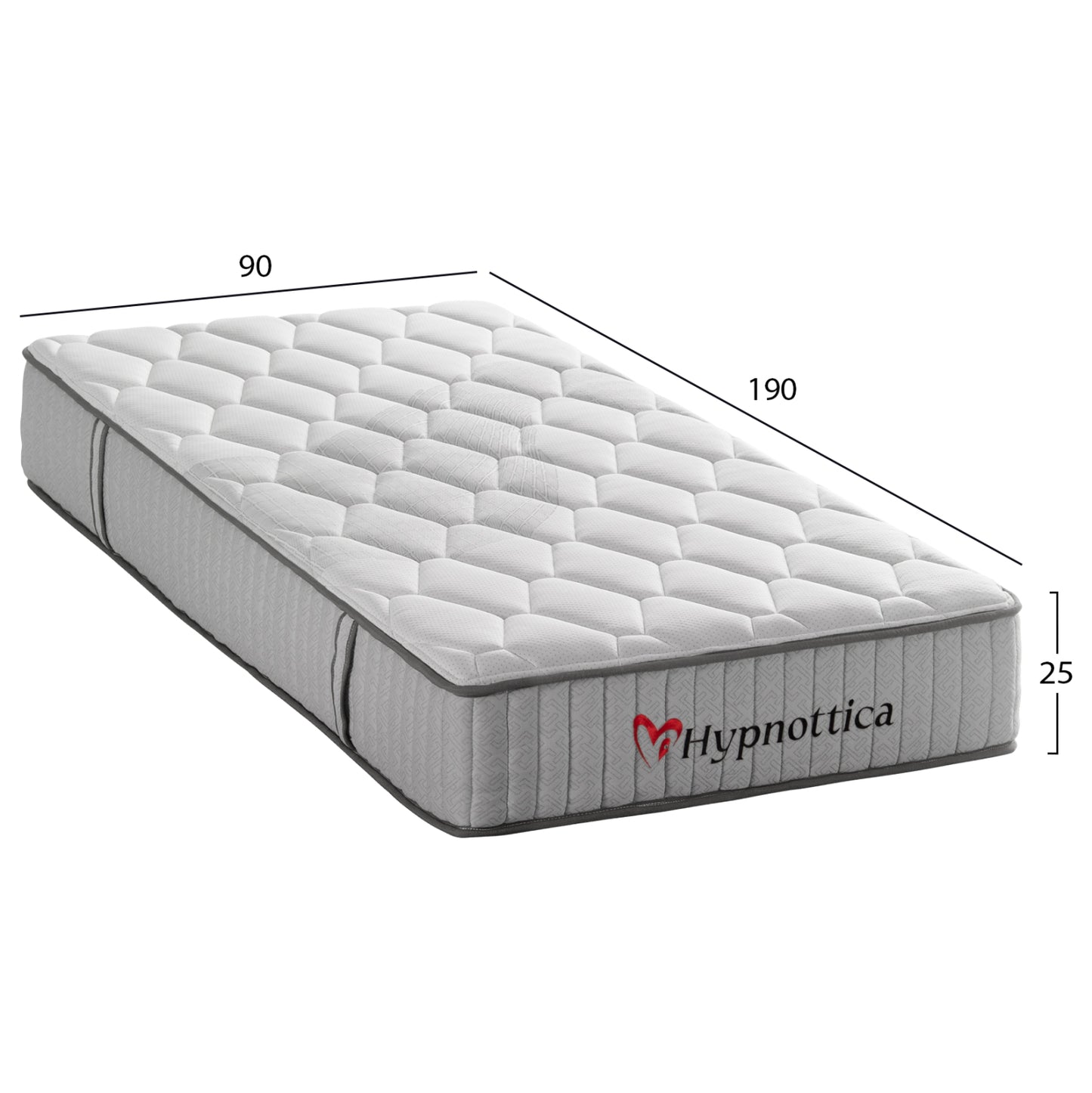 MATTRESS SINGLE HYPNOTTICA HM748.01 POCKET SPRINGS--WHITE 90x190x25Hcm