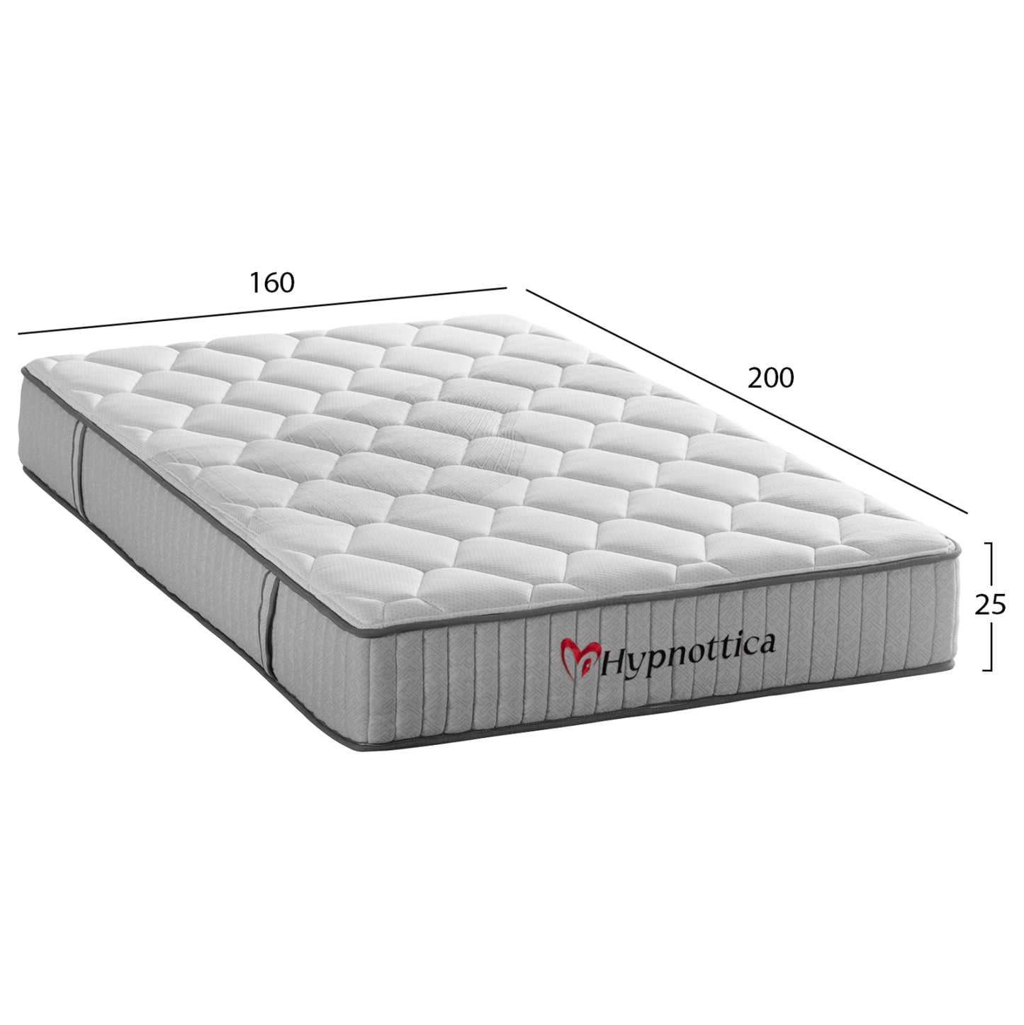 MATTRESS KING-SIZE HYPNOTTICA HM748.06 POCKET SPRINGS--WHITE 160x200x25Hcm