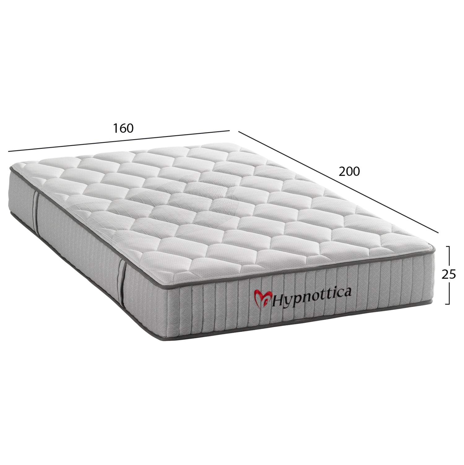 MATTRESS KING-SIZE HYPNOTTICA HM748.06 POCKET SPRINGS--WHITE 160x200x25Hcm
