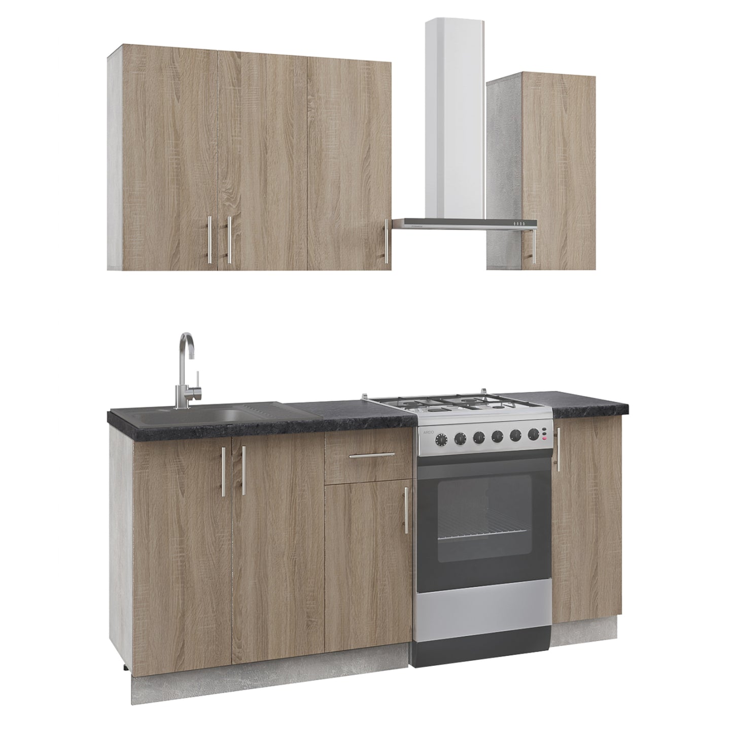 KITCHEN COMPOSITION HM2465.11 MELAMINE SONOMA COUNTERTOP LAMINATE 120x47x84,8Υεκ.