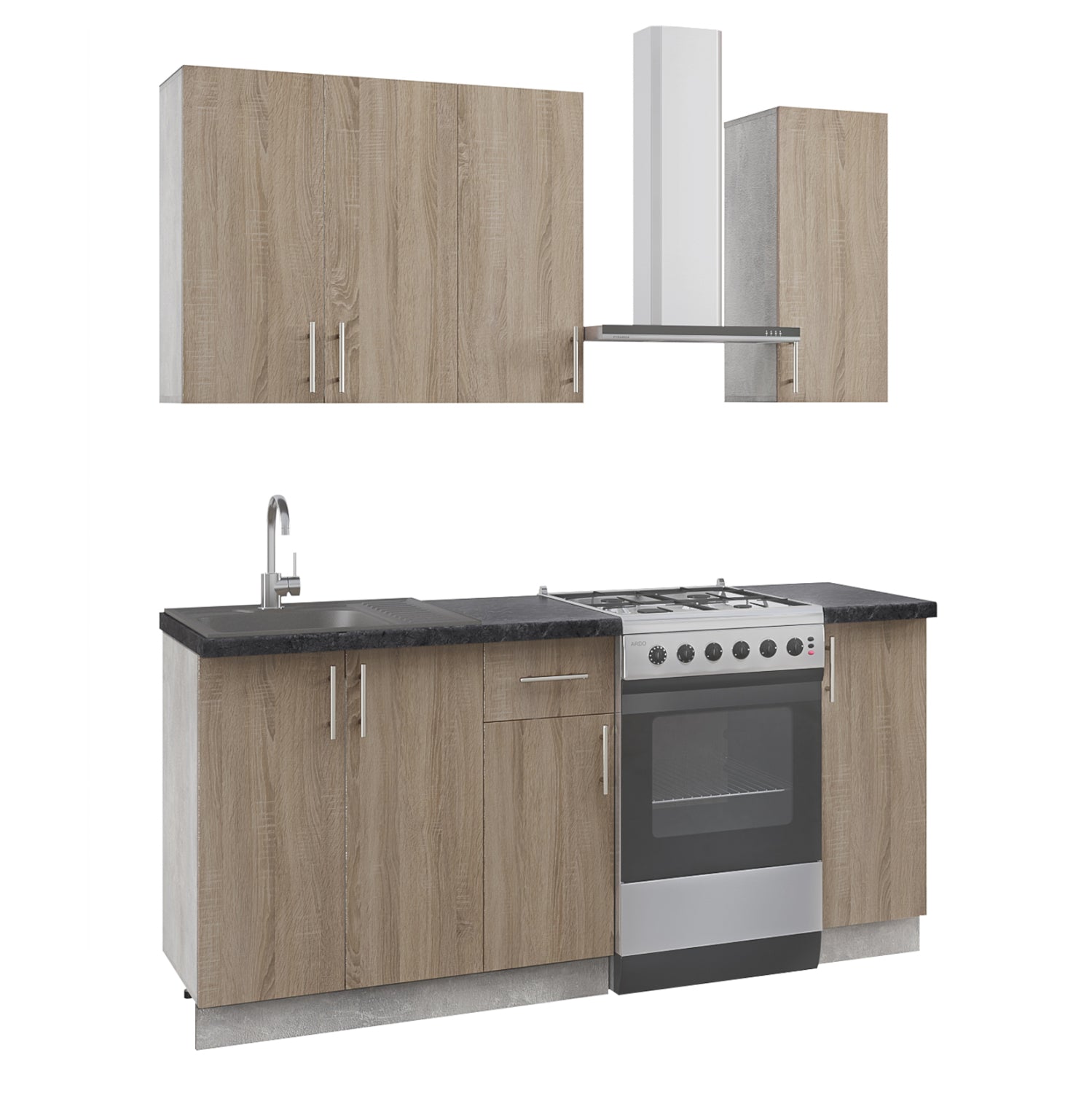 KITCHEN COMPOSITION HM2465.11 MELAMINE SONOMA COUNTERTOP LAMINATE 120x47x84,8Υεκ.