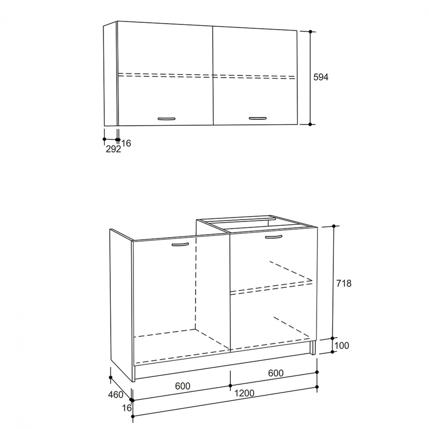 KITCHEN UNIT MELAMINE SONAMA-WHITE HM2439 46-29.2x120Y cm.