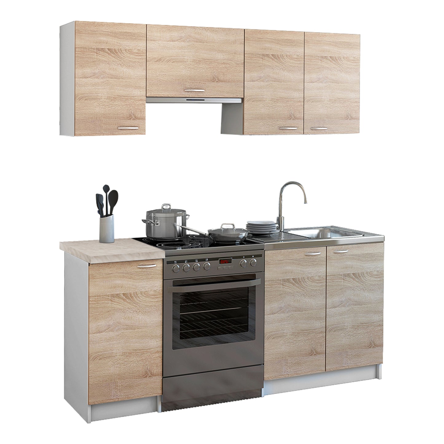 KITCHEN UNIT MELAMINE SONAMA-WHITE HM2441 180x29,2-46εκ