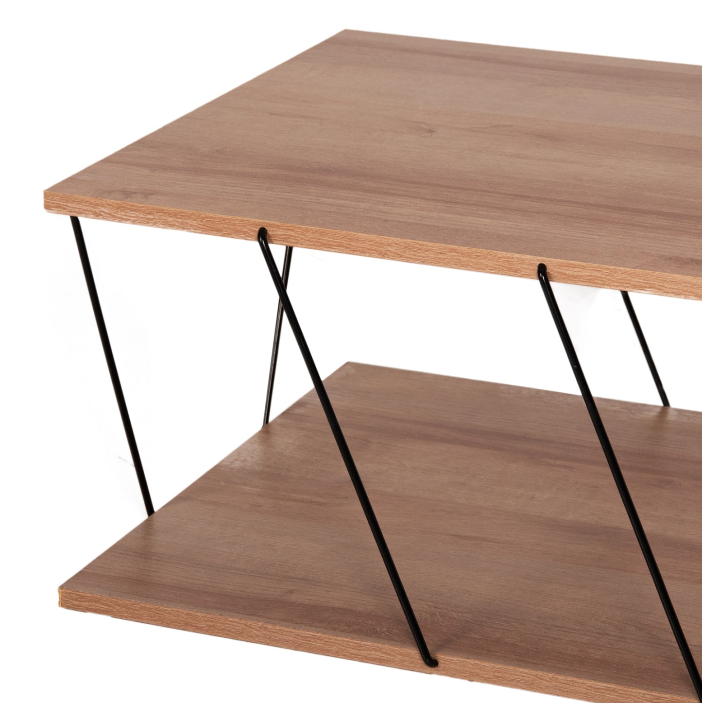 LIVING ROOM COMPOSITION 2PCS TARS HM11771.11 MELAMINE/METAL IN NATURAL OAK-BLACK