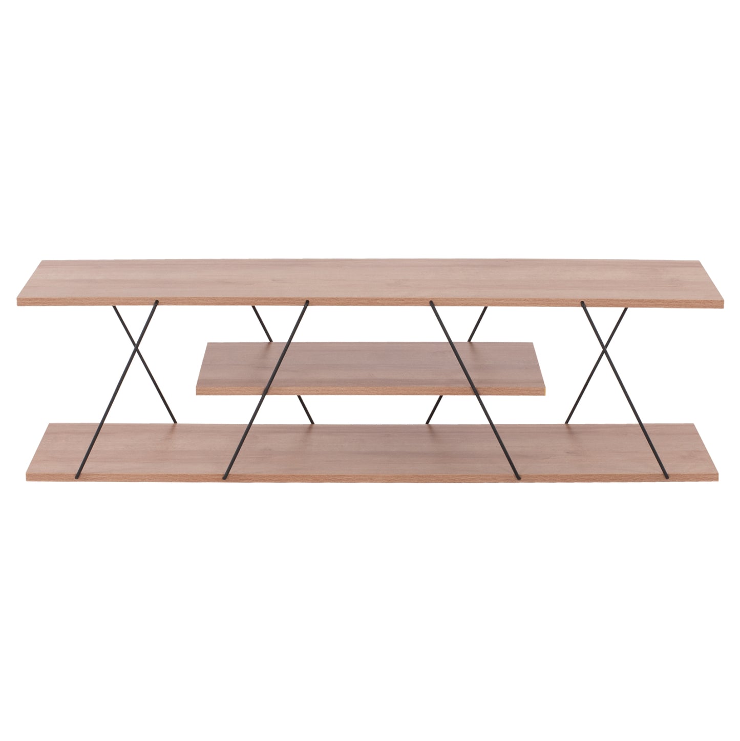 LIVING ROOM COMPOSITION 2PCS TARS HM11771.11 MELAMINE/METAL IN NATURAL OAK-BLACK