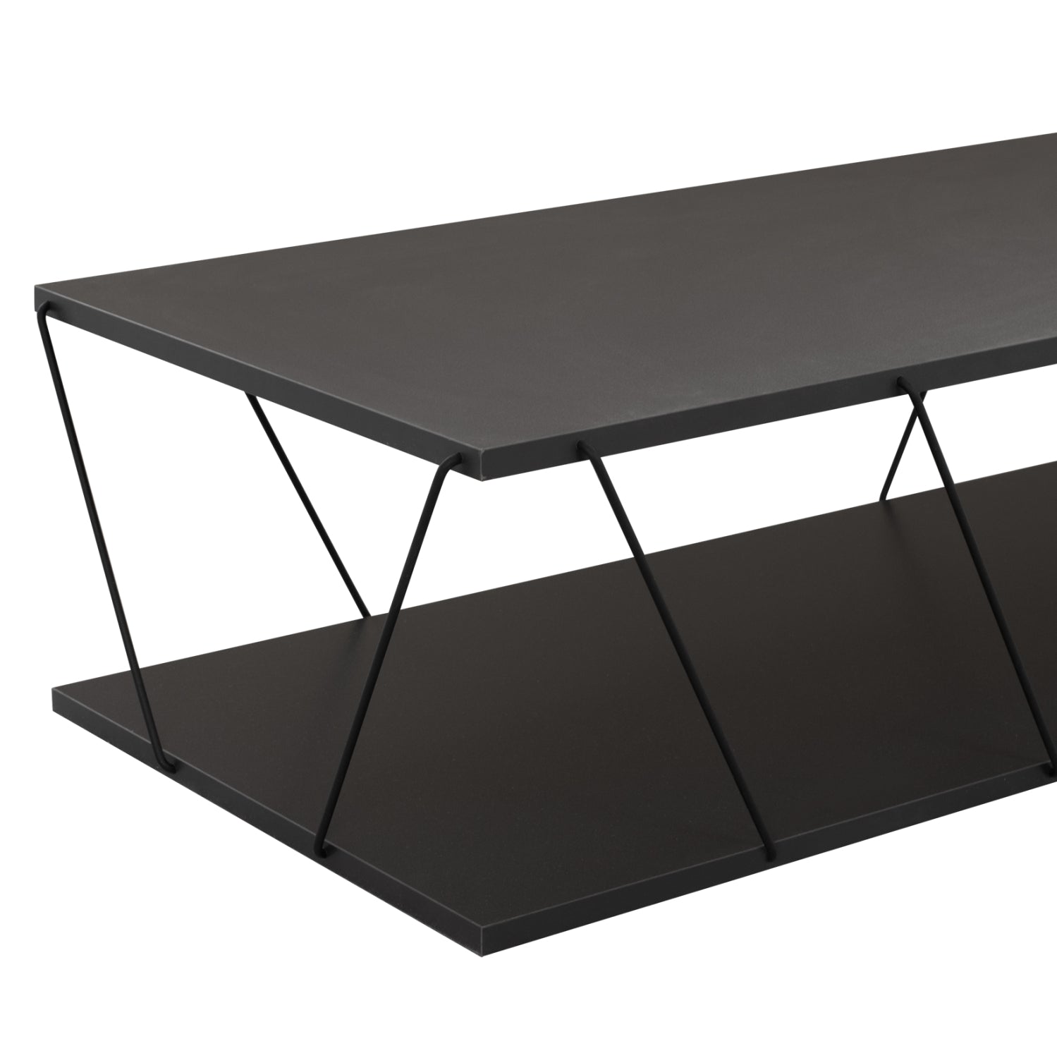 LIVING ROOM COMPOSITION 2PCS TARS HM11771.20 MELAMINE/METAL IN DARK GREY-BLACK