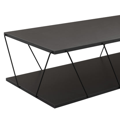 LIVING ROOM COMPOSITION 2PCS TARS HM11771.20 MELAMINE/METAL IN DARK GREY-BLACK