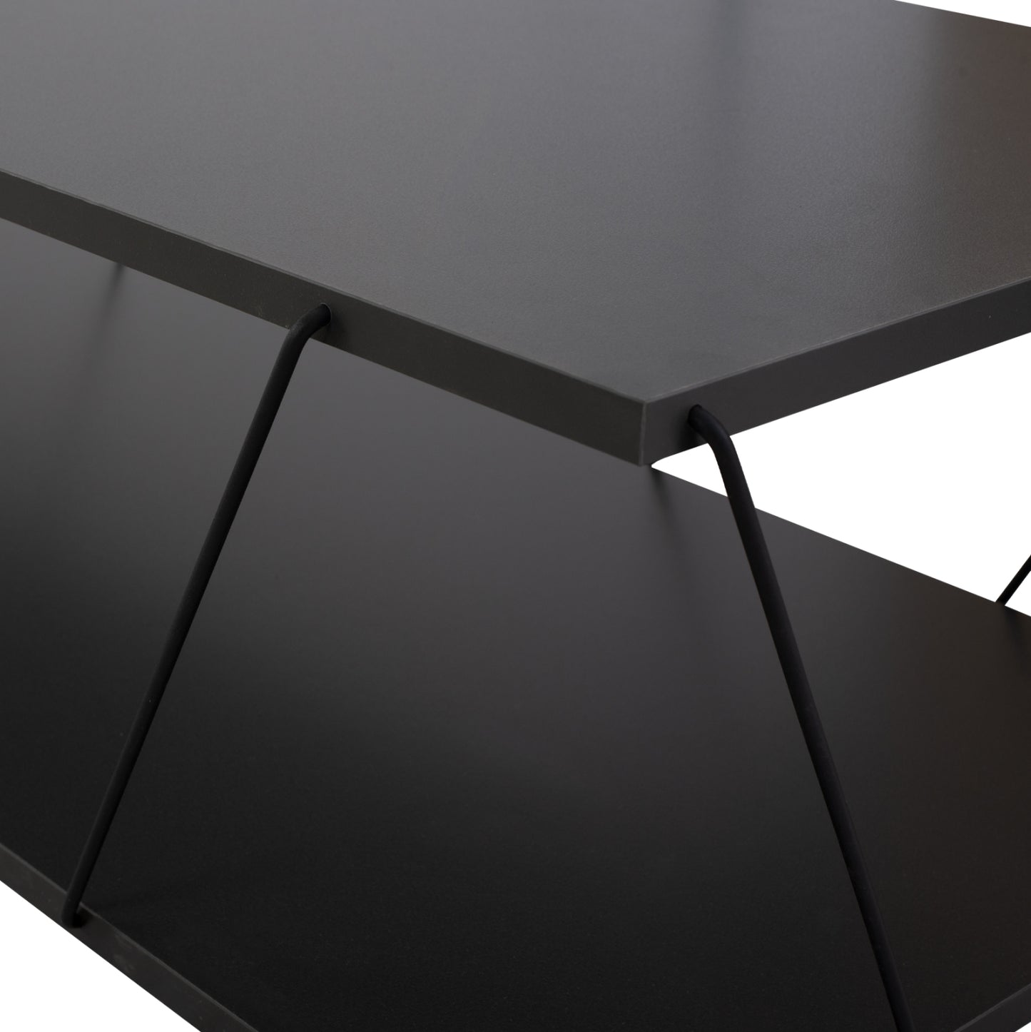 LIVING ROOM COMPOSITION 2PCS TARS HM11771.20 MELAMINE/METAL IN DARK GREY-BLACK