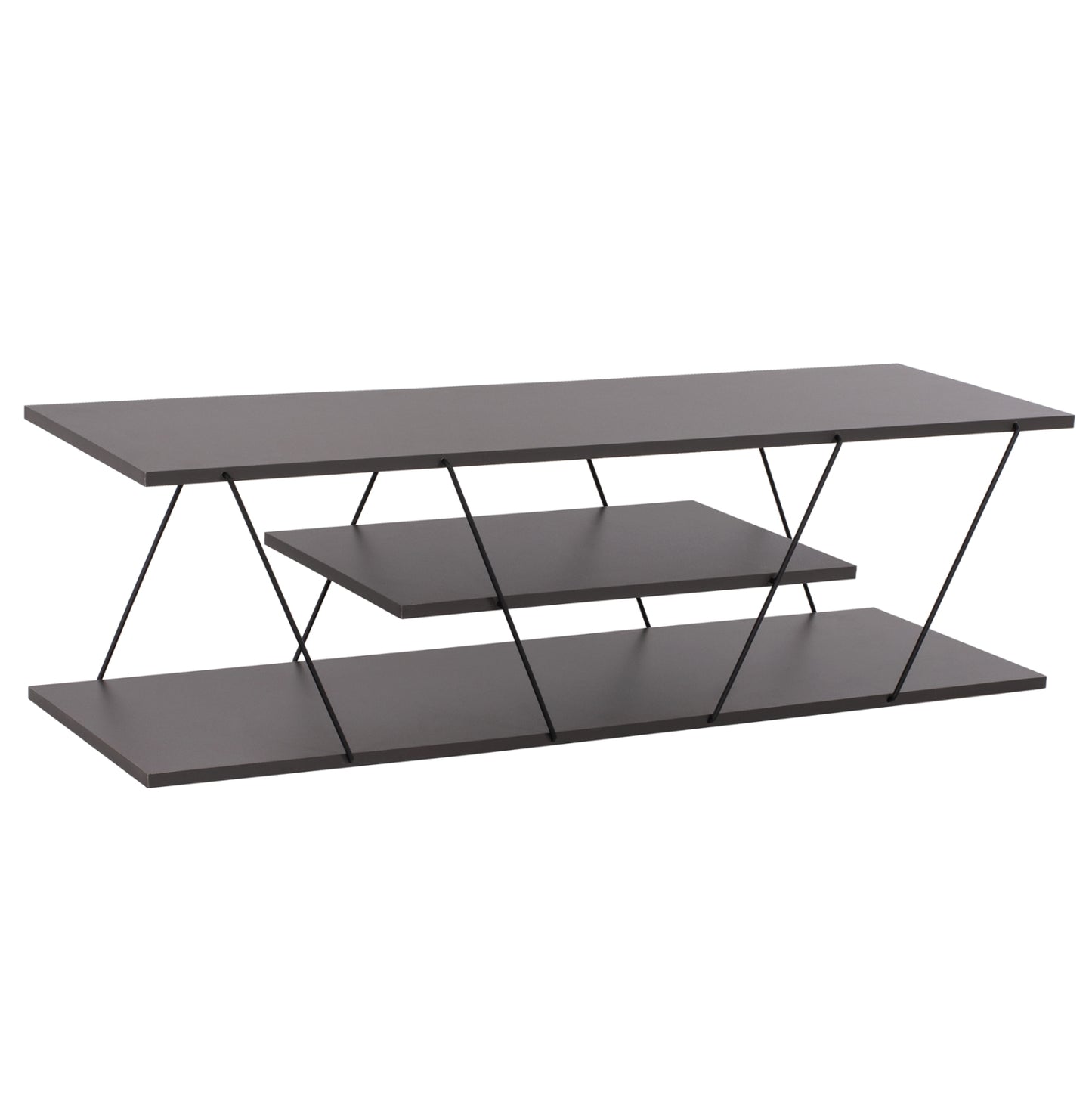 LIVING ROOM COMPOSITION 2PCS TARS HM11771.20 MELAMINE/METAL IN DARK GREY-BLACK