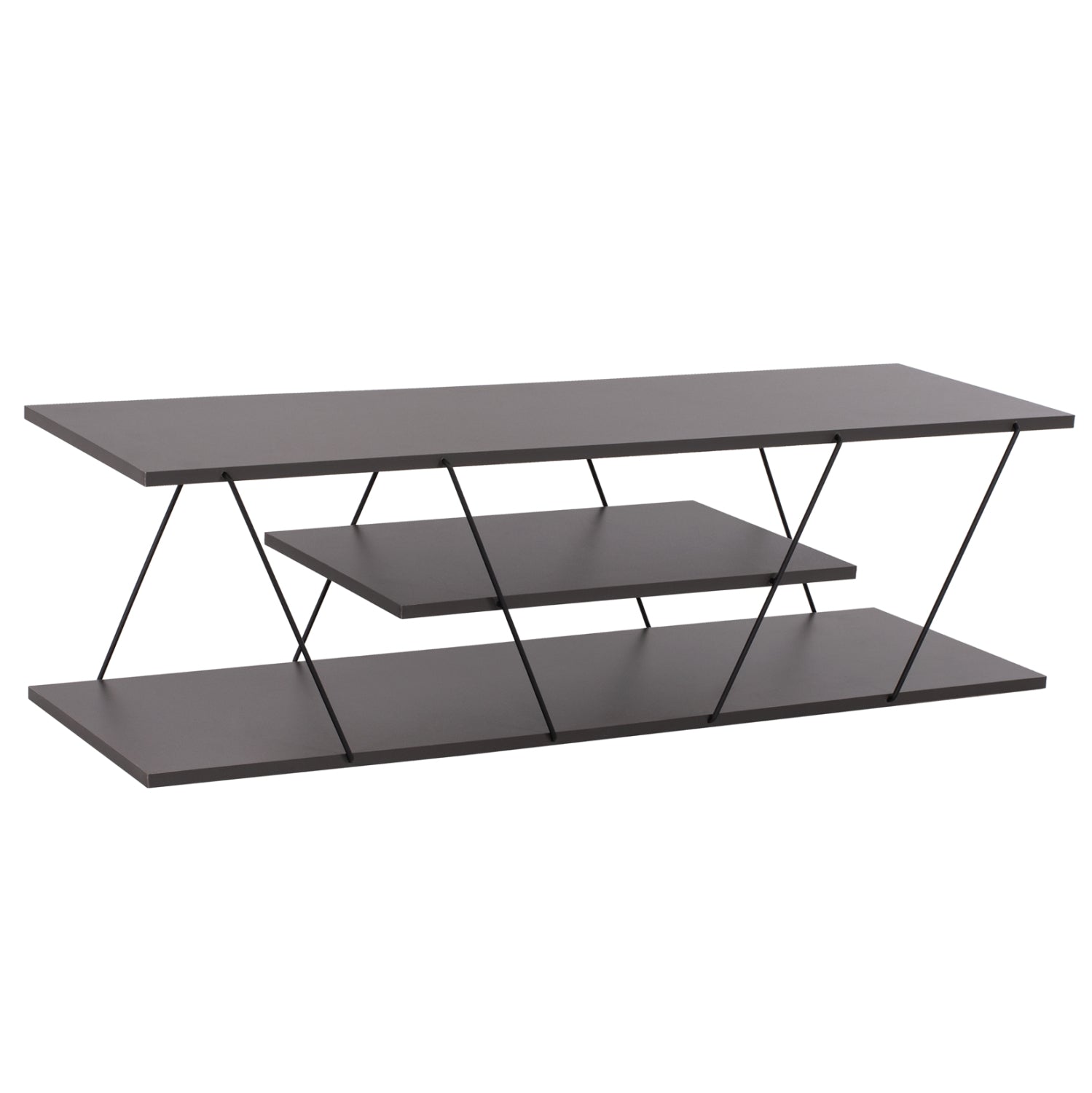 LIVING ROOM COMPOSITION 2PCS TARS HM11771.20 MELAMINE/METAL IN DARK GREY-BLACK