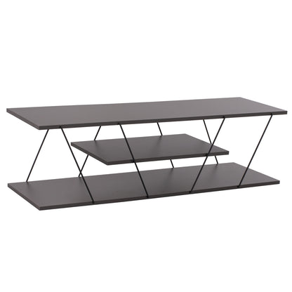 LIVING ROOM COMPOSITION 2PCS TARS HM11771.20 MELAMINE/METAL IN DARK GREY-BLACK