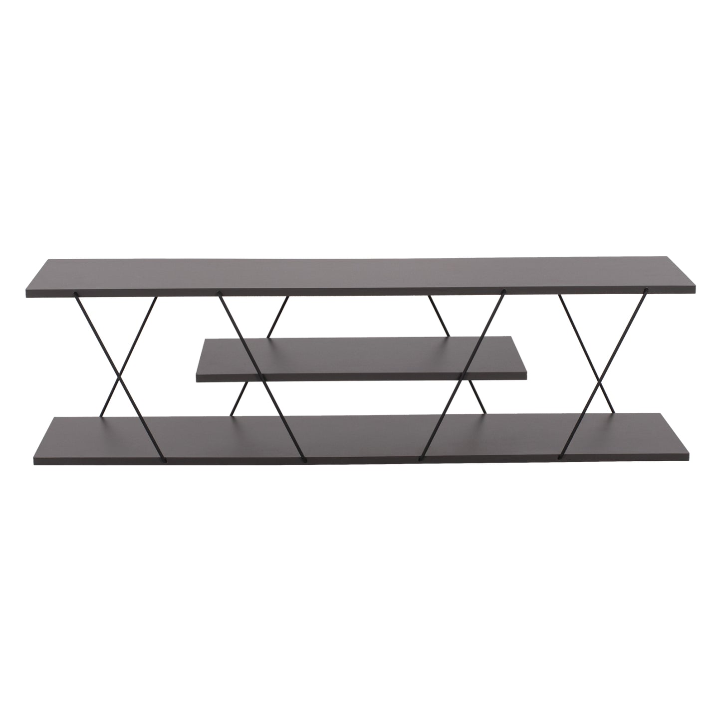 LIVING ROOM COMPOSITION 2PCS TARS HM11771.20 MELAMINE/METAL IN DARK GREY-BLACK