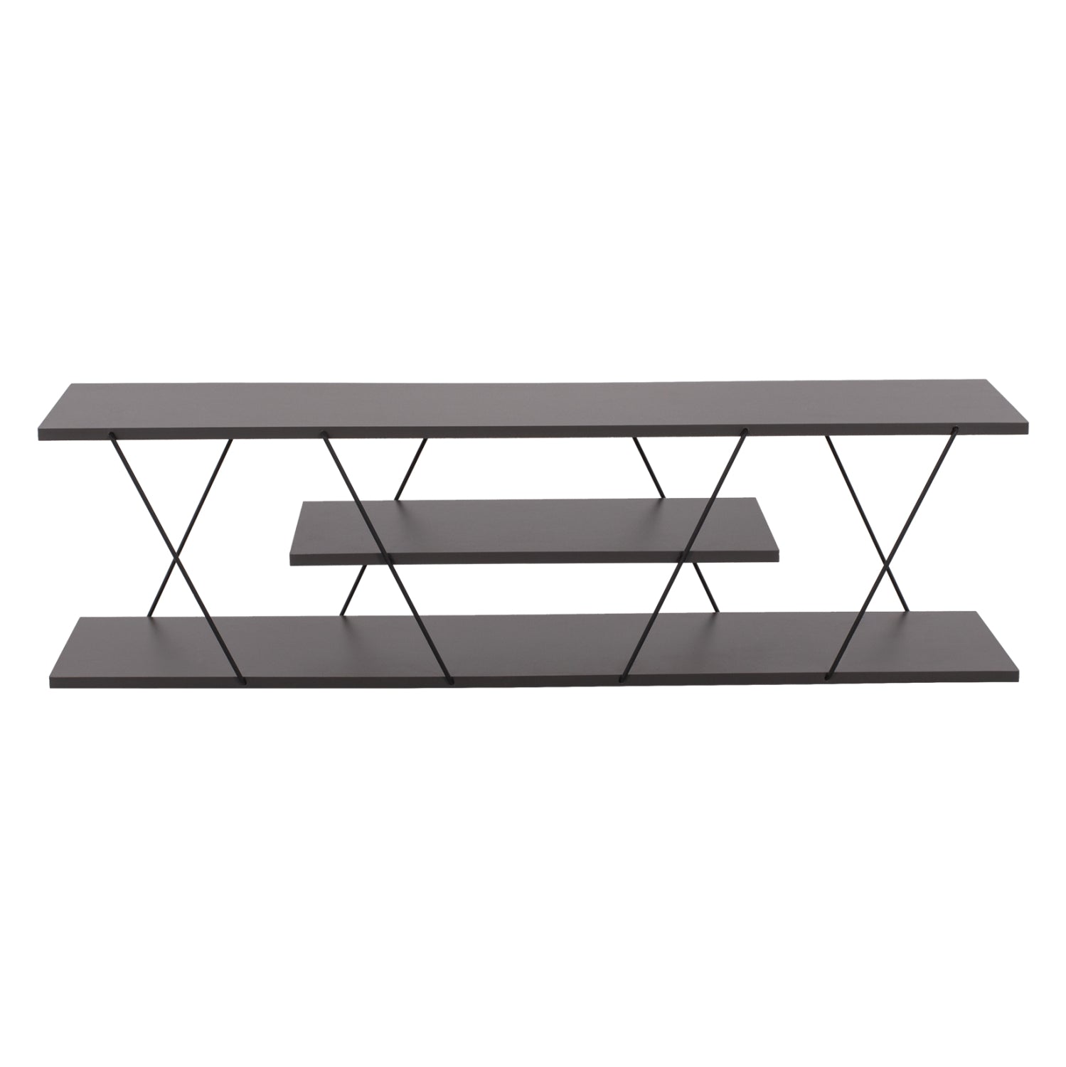 LIVING ROOM COMPOSITION 2PCS TARS HM11771.20 MELAMINE/METAL IN DARK GREY-BLACK