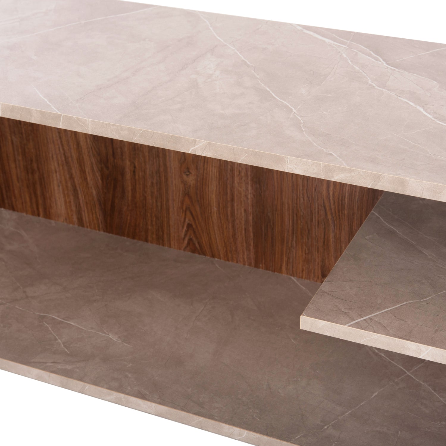 TV FURNITURE COMBO EDELIE HM8908.14 MELAMINE IN GREYISH STONE TEXTURE-NATURAL 150x29.5x120H cm.