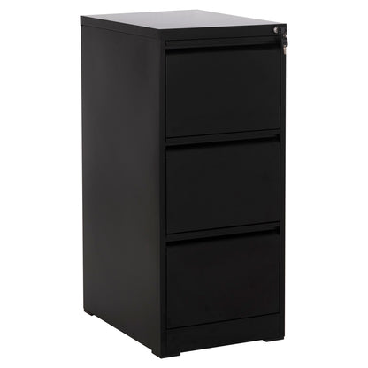 OFFICE FILING CABINET (3) SIDER HM6636.01 BLACK METAL 45.5x62x103.5Hcm.