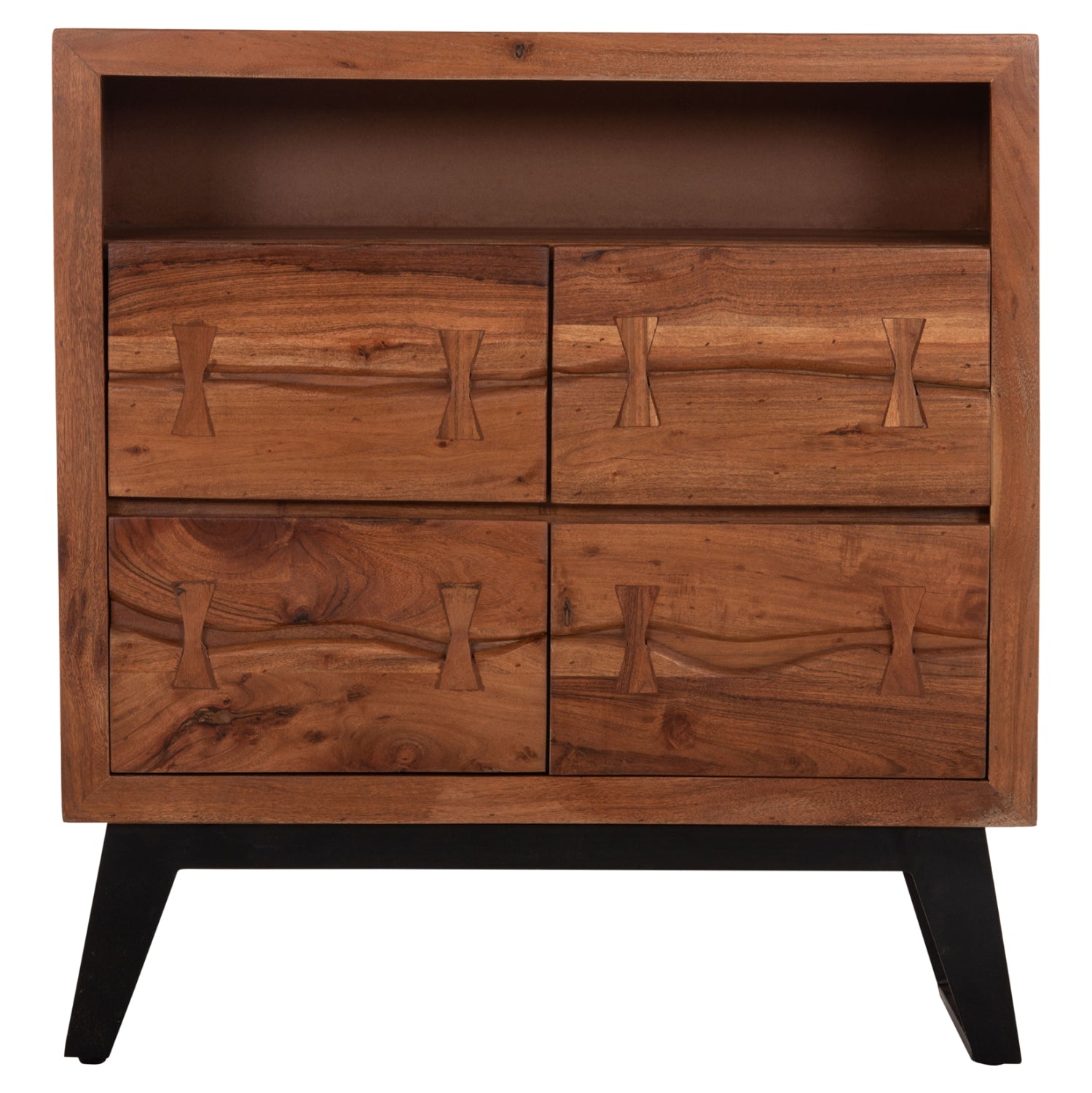 Drawer Fansi 3 Drawer HM8474.11 from solid acacia wood 80Χ35Χ86