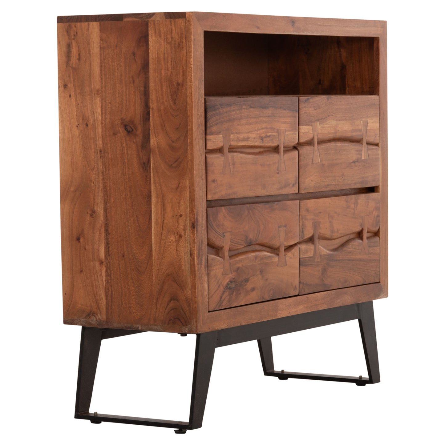 Drawer Fansi 3 Drawer HM8474.11 from solid acacia wood 80Χ35Χ86