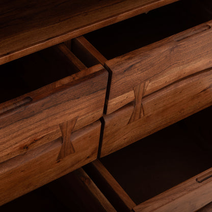 Drawer Fansi 3 Drawer HM8474.11 from solid acacia wood 80Χ35Χ86