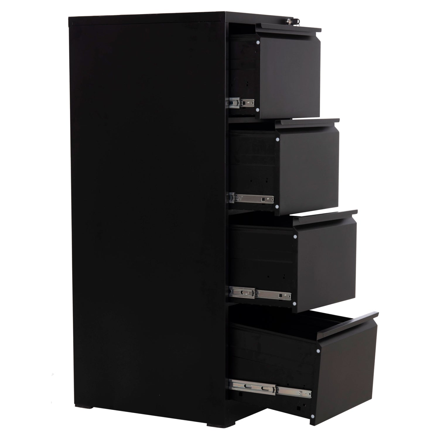 OFFICE FILING CABINET (4) SIDER HM6637.01 BLACK METAL 45.5x62x134Hcm.