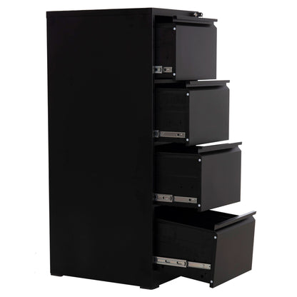 OFFICE FILING CABINET (4) SIDER HM6637.01 BLACK METAL 45.5x62x134Hcm.