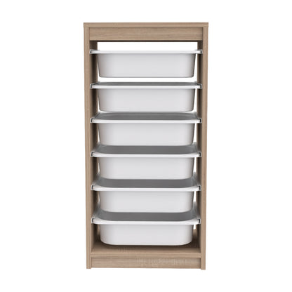 CHEST OF DRAWERS SANI HM18199.03 MELAMINE IN SONAMA-WHITE P.E. DRAWERS 45,5x29,6x91,8Hcm.