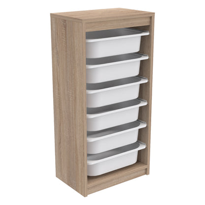 CHEST OF DRAWERS SANI HM18199.03 MELAMINE IN SONAMA-WHITE P.E. DRAWERS 45,5x29,6x91,8Hcm.