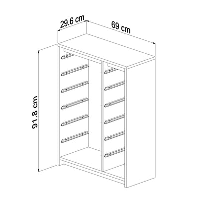 CHEST OF DRAWERS SANI HM18200.03 MELAMINE IN SONAMA-WHITE P.E. DRAWERS 69x29,6x91,8Hcm.