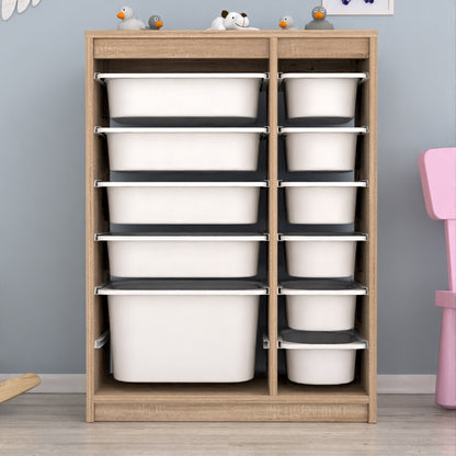 CHEST OF DRAWERS SANI HM18200.03 MELAMINE IN SONAMA-WHITE P.E. DRAWERS 69x29,6x91,8Hcm.