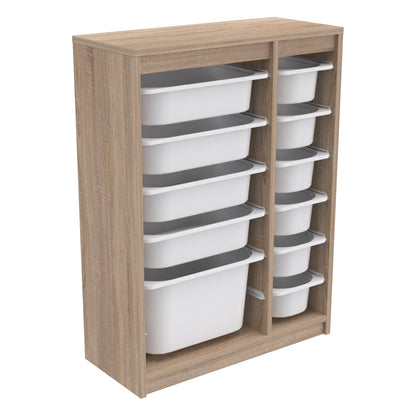 CHEST OF DRAWERS SANI HM18200.03 MELAMINE IN SONAMA-WHITE P.E. DRAWERS 69x29,6x91,8Hcm.