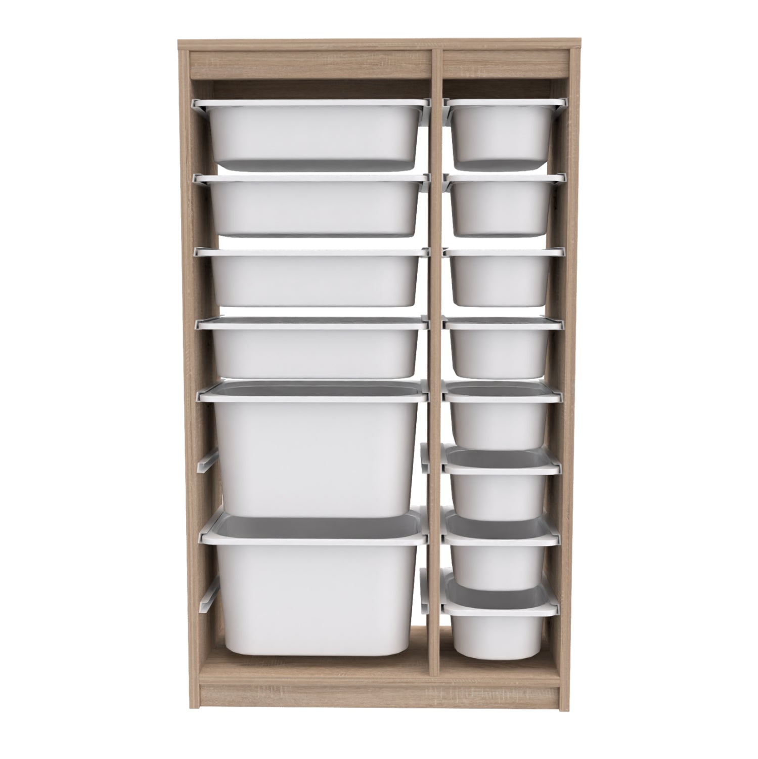 CHEST OF DRAWERS SANI HM18202.03 MELAMINE IN SONAMA-14 WHITE P.E. DRAWERS 69x29,6x112,2Hcm