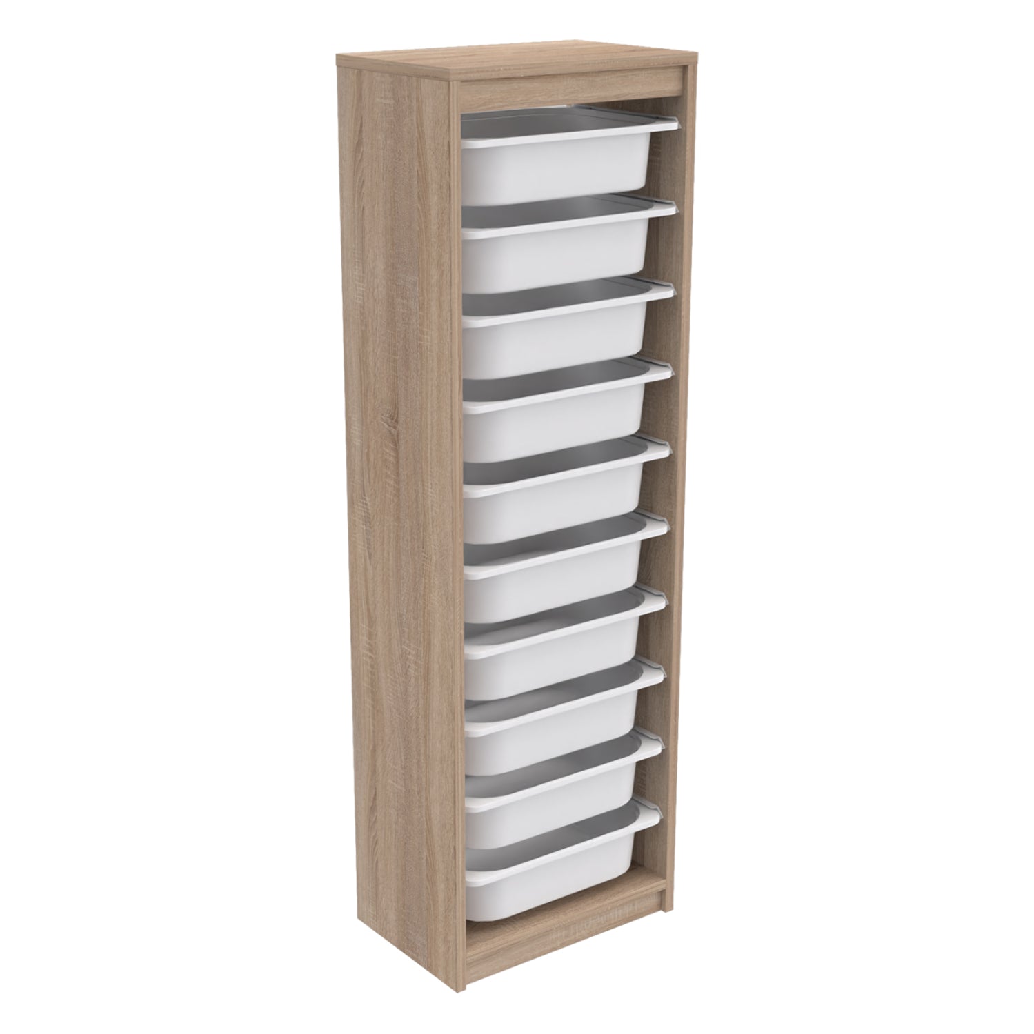 CHEST OF DRAWERS SANI HM18205.03 MELAMINE IN SONAMA-WHITE P.E. DRAWERS 45,5x29,6x144Hcm.