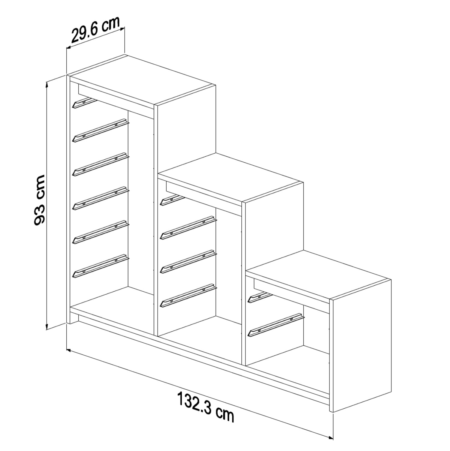 CHEST OF DRAWERS SANI HM18206.03 MELAMINE IN SONAMA-WHITE P.E. DRAWERS 132,3x29,6x93H cm.