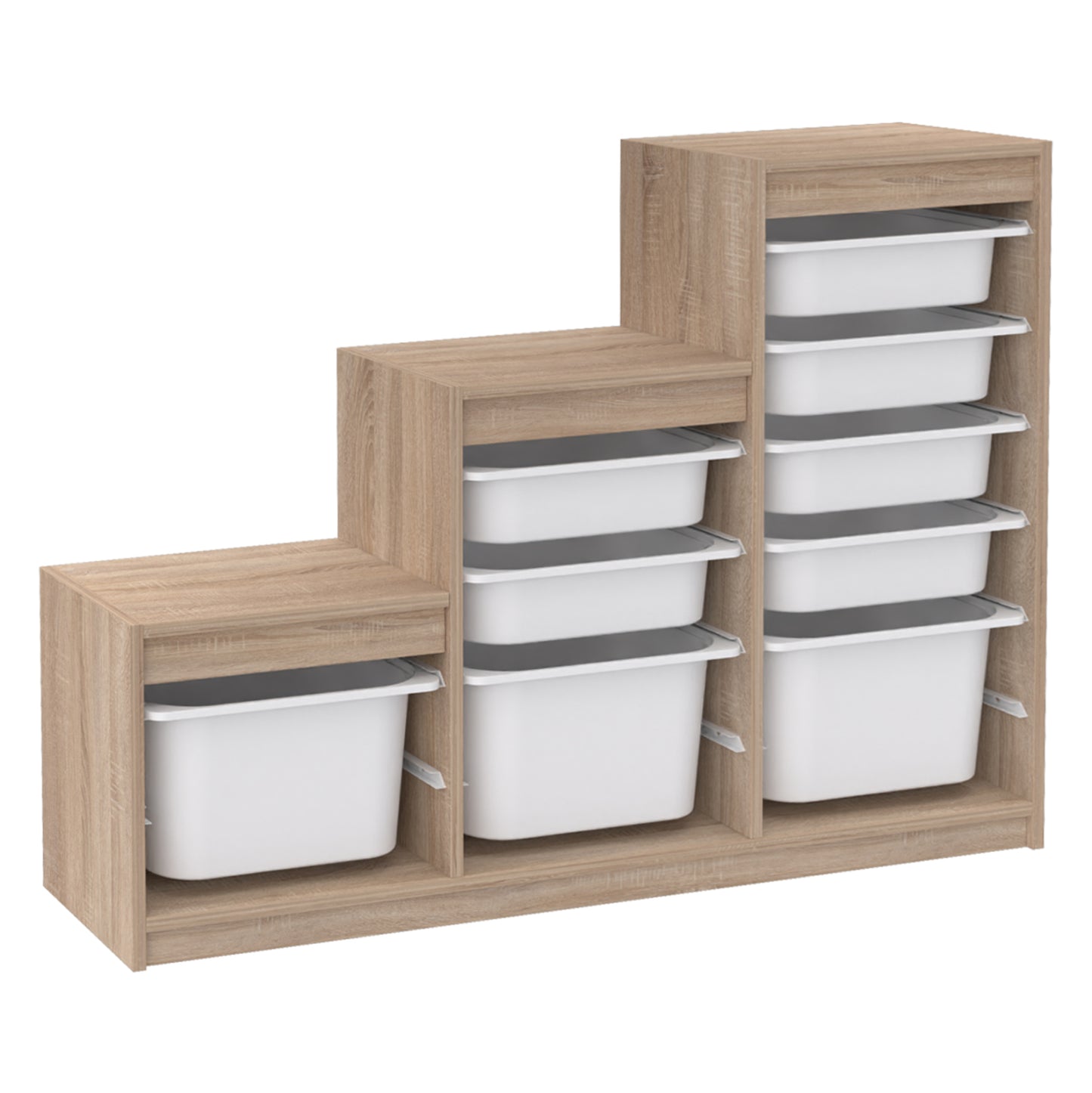 CHEST OF DRAWERS SANI HM18206.03 MELAMINE IN SONAMA-WHITE P.E. DRAWERS 132,3x29,6x93H cm.