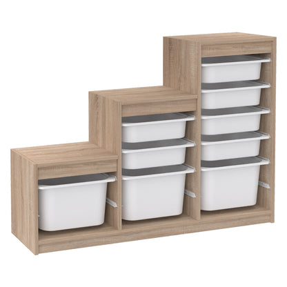 CHEST OF DRAWERS SANI HM18206.03 MELAMINE IN SONAMA-WHITE P.E. DRAWERS 132,3x29,6x93H cm.