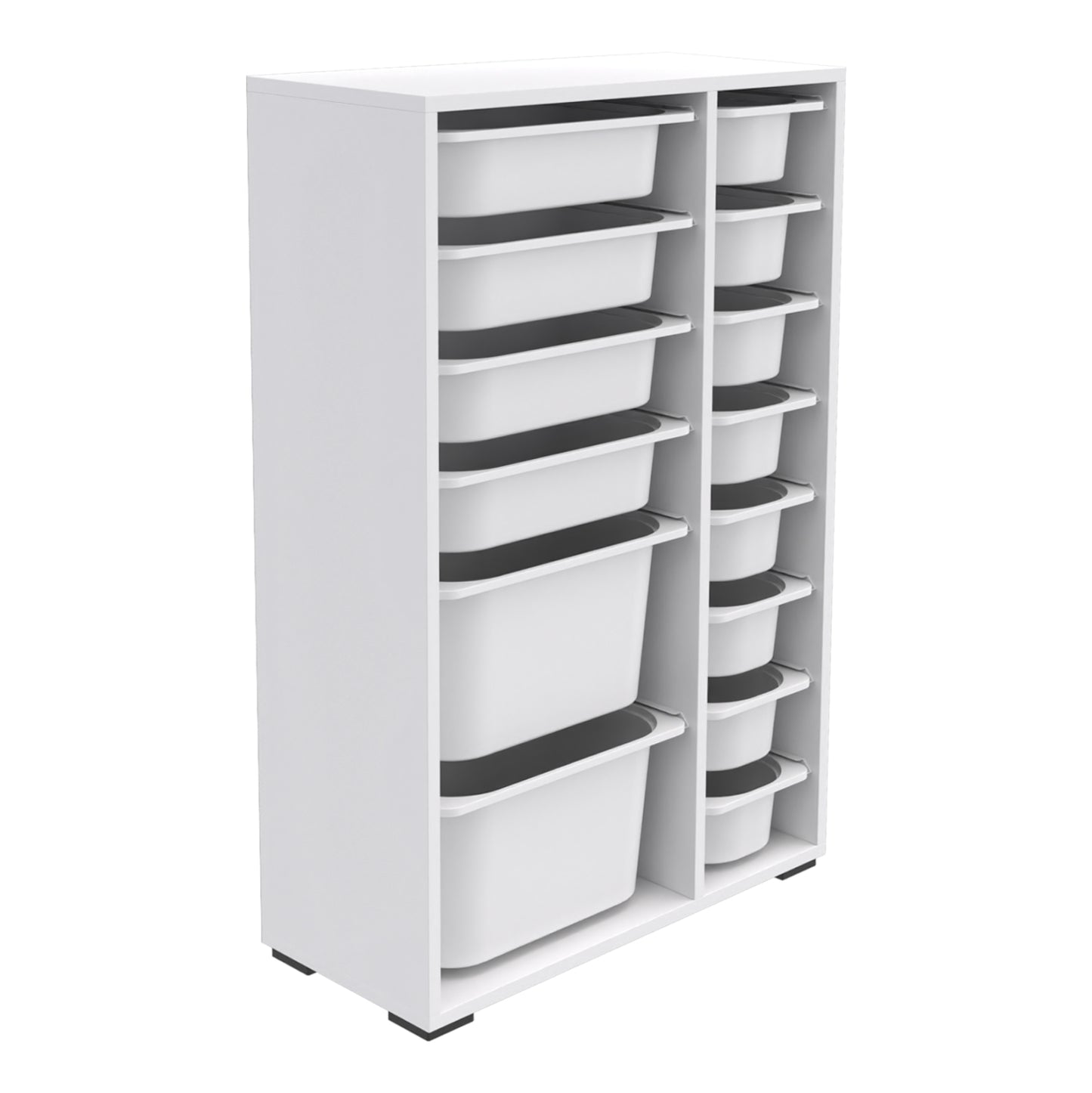CHEST OF DRAWERS SANI HM18211.01 MELAMINE IN WHITE-14 WHITE P.E. DRAWERS 69,5x30x109Hcm.