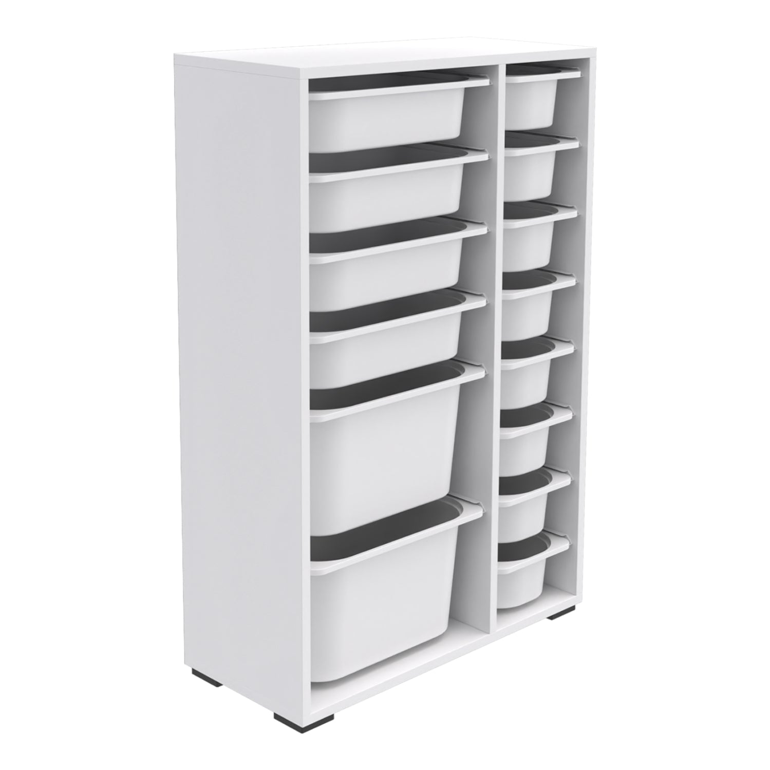 CHEST OF DRAWERS SANI HM18211.01 MELAMINE IN WHITE-14 WHITE P.E. DRAWERS 69,5x30x109Hcm.