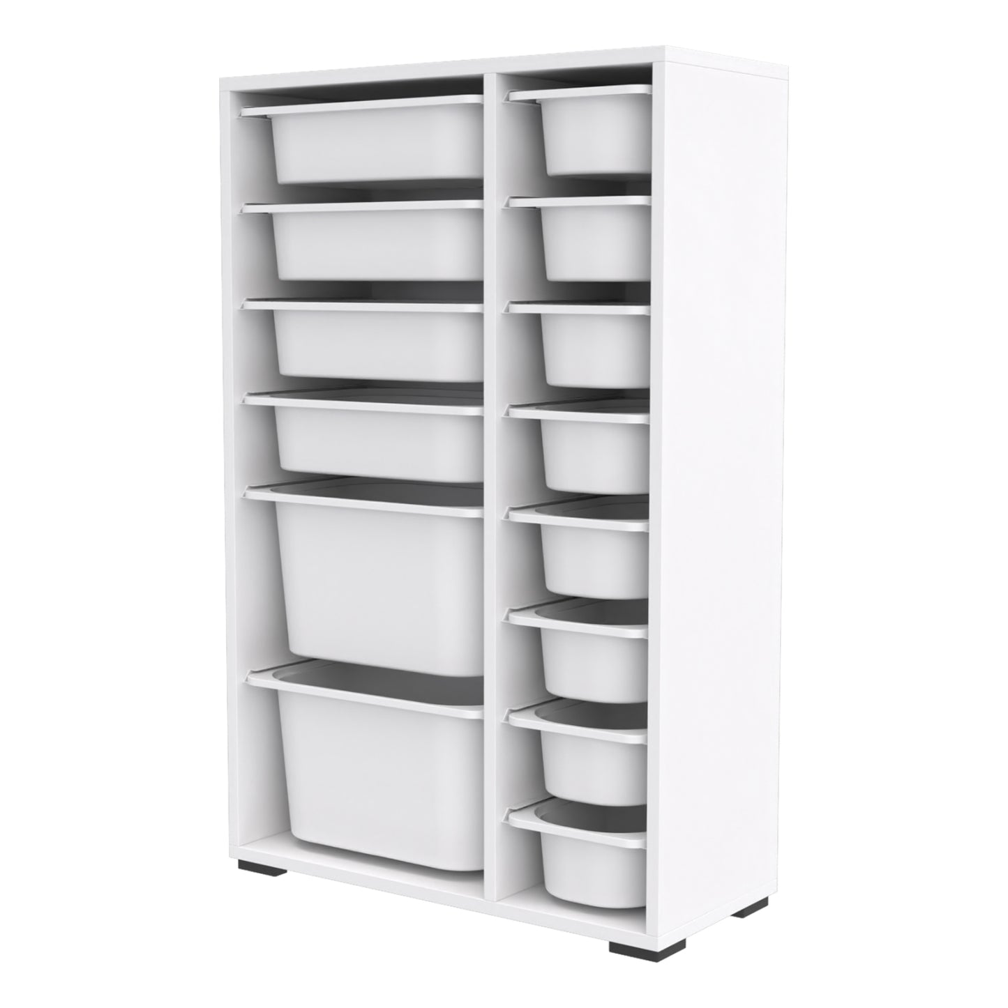 CHEST OF DRAWERS SANI HM18211.01 MELAMINE IN WHITE-14 WHITE P.E. DRAWERS 69,5x30x109Hcm.